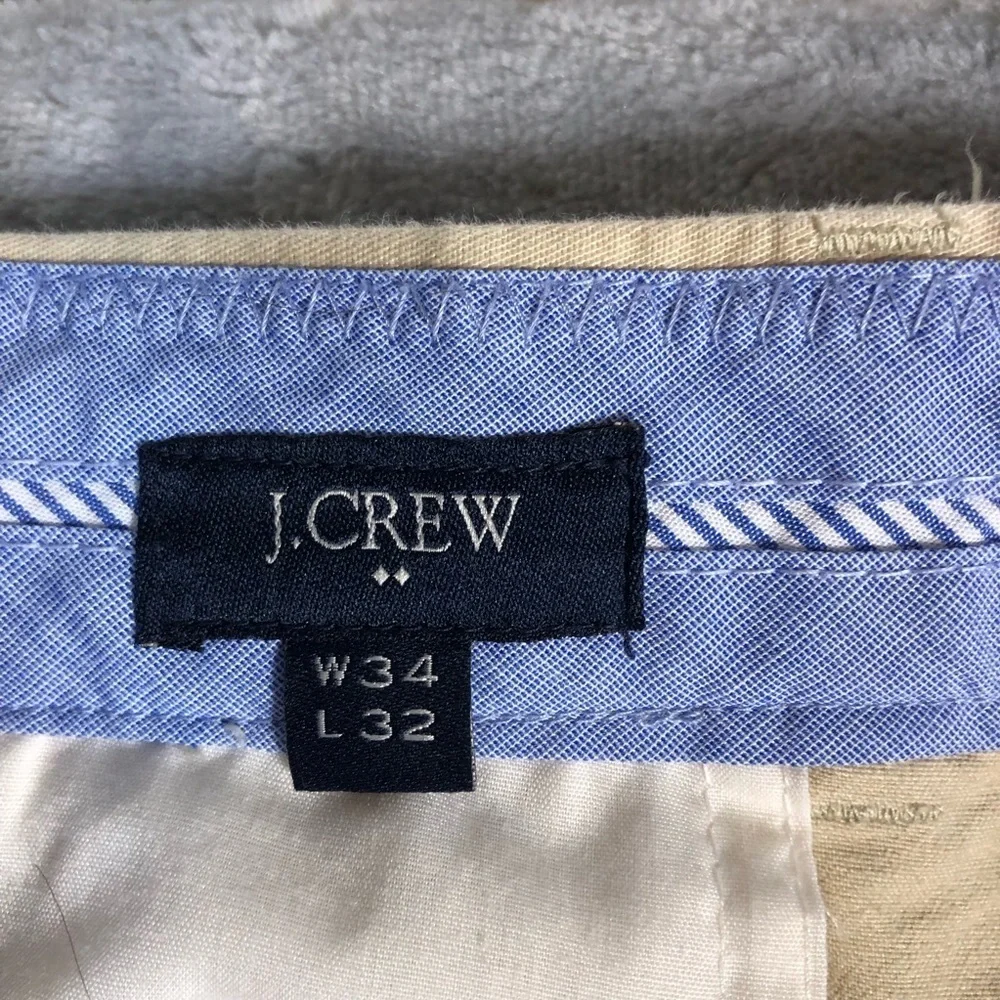 J. Crew Men's Flex Slim Bedford Straight-Fit Chino's Khaki Size 34 x 32